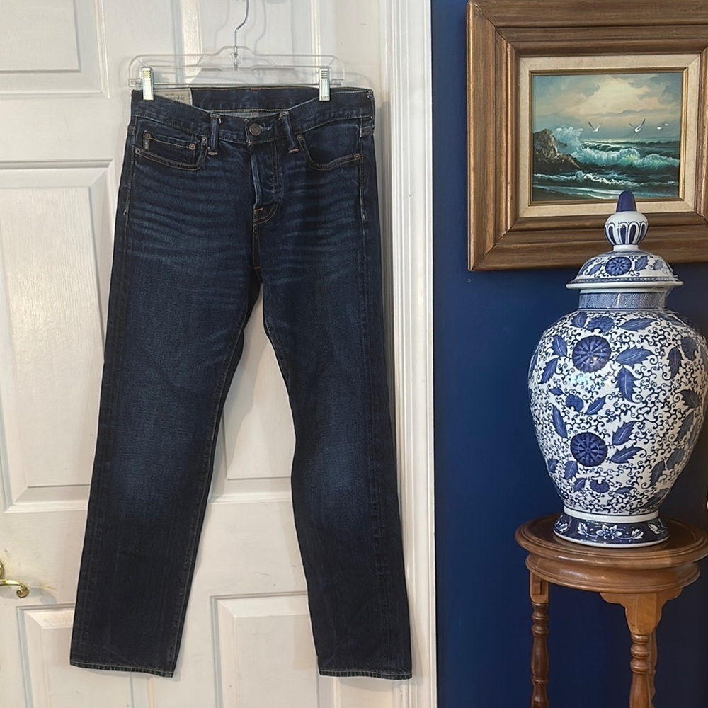 Men’s ABERCROMBIE & FITCH Classic Straight Leg Button Fly Denim Jeans Sz 30 x 32